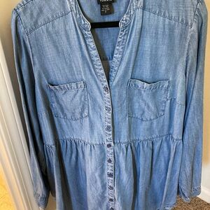 Torrid Blue Denim Button-Up Shirt